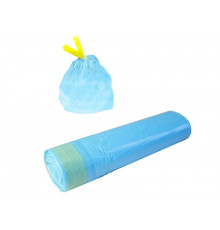 Мешок для мусора ПНД 60л 30шт в рул 60*80 голубые с завязками