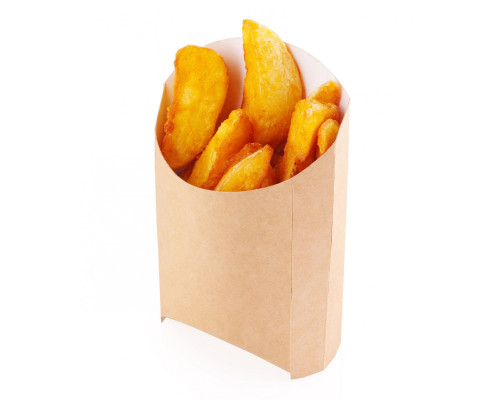 Упаковка для картофеля ФРИ Eco Fry M 50*105*110 (уп50/1200кор) крафт купить в Екатеринбурге в Упакофф